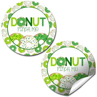 Donut Pinch Me St. Patrick's Day Party Favor Stickers - image3